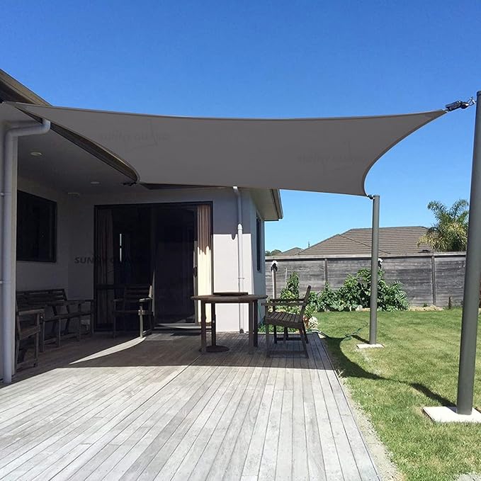 SUNNY GUARD Custom Size 17'x22' Rectangle Dark Grey UV Block Sunshade for Backyard Yard Deck Patio Garden Outdoor Activities and Facility(Customized)