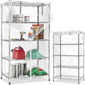 Waterproof Shelf Cover,Durable Dustproof Storage Wire Rack Covers,Outdoor Shelving Covers for Wire Shelves with Zipper 60''x24''x72'',Clear