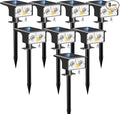 btfarm Solar Spot Lights Outdoor Waterproof, 8 Pack/3 Modes Motion Sensor Lights, Solar Powered Spotlights 2-in-1 Auto On/Off for Outside Pathway Yard Garden Landscape Lighting, Cool White