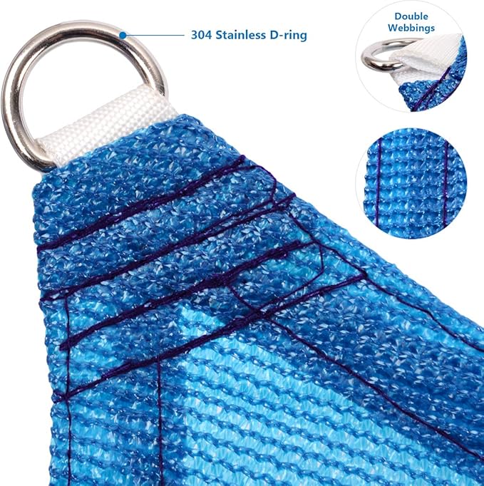 Eden's Decor Straight Flat-Edged Sun Shade Sail Rectangular 4' x 13' Blue UV-Blocking Outdoor Canopy Fabric Cloth Awning for Pergola Patio Garden Backyard Custom Size
