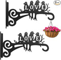 2-Pack Aesthetic Plant Hangers Outdoor and Indoor – 10 Inch Metal Hanging Plant Bracket with Beautiful Bird Pattern – Anti Rust Plant Hooks for Hanging Baskets, Bird Feeder, Windchime, Lantern