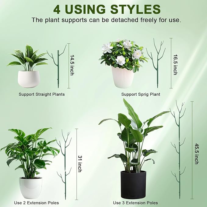 5 Pack Stackable Plant Support Stakes, Climbing Plant Support Structures for Monstera, Pothos, Philodendron Garden Plant Stakes for Indoor Outdoor Plants