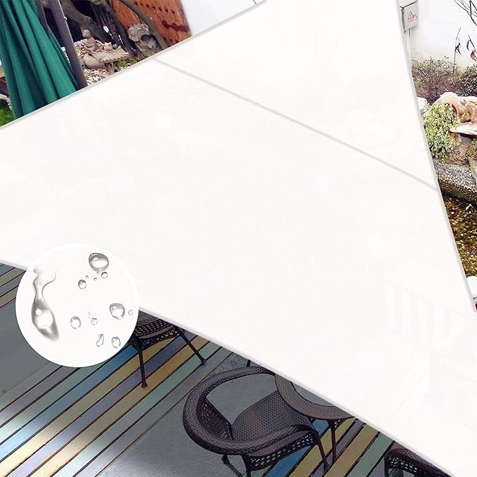 LOVE STORY Right Triangle 7'x9'x11.4' Waterproof Sun Shade Sail Canopy UV Block for Outdoor Patio Backyard Carport,White(We Make Custom Size)