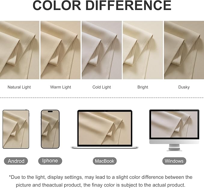 RYB HOME Outdoor Curtains for Patio Waterproof Block Sunlight Thermal Insulated Privacy Assured Thick Outside Curtains for Porch, Gazebo, Pergola, W84 x L84, Biscotti Beige, 1 Panel