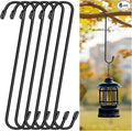 6 Pack 12 Inch Large S Hooks for Hanging Plants,Black Extra Matel Heavy Duty Hook for Hang Brsket,Bird House,Clothes,Kitchenware