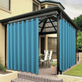 BONZER Outdoor Waterproof Curtains for Patio Extra Wide Grommet Light Filtering Outside Curtains for Gazebo, Porch, Pergola, Pavilion, 1 Panel, 150W x 95L inch, Teal