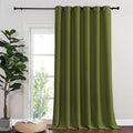 NICETOWN Blackout Sliding Glass Door Curtains, Room Darkening Thermal Insulated Curtains for Living Room Bedroom, Extra Wide Window Drapes, 1 Panel, W80 x L118, Olive Green