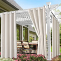Waterproof Outdoor Curtain W52 x L84 - Grommet Top Sunlight Blocking Window Treatment Drapes Blackout Curtains for Home Bedroom Living Room Outdoor Patio Porch Pergola (Cream, 2 Panels)