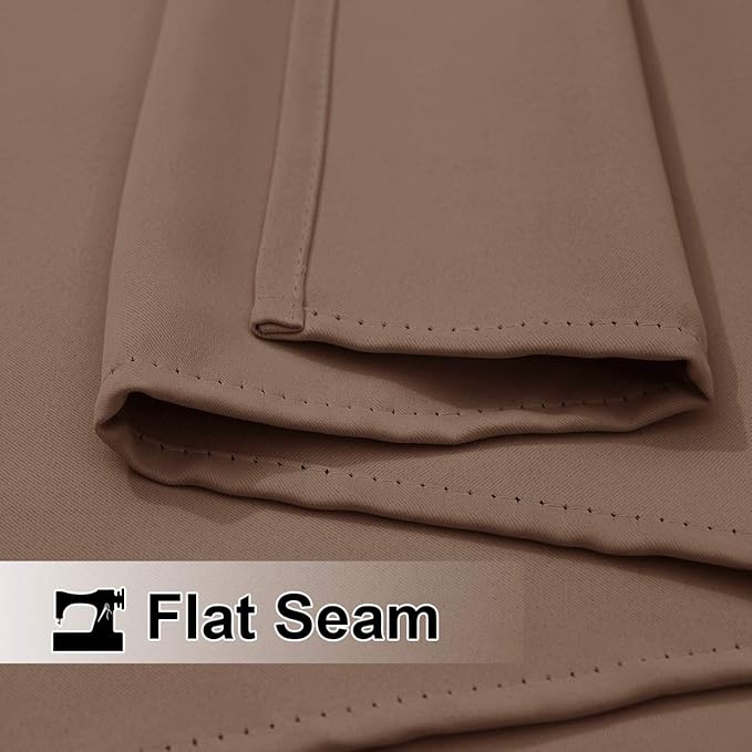 NICETOWN Weighted Patio Waterproof Outdoor Curtain, Thermal Insulated Stainless Steel Grommets (Top and Bottom) Windproof Outdoor Drape Keep Privacy for Pergola, 1 Panel, W52 by L84, Tan