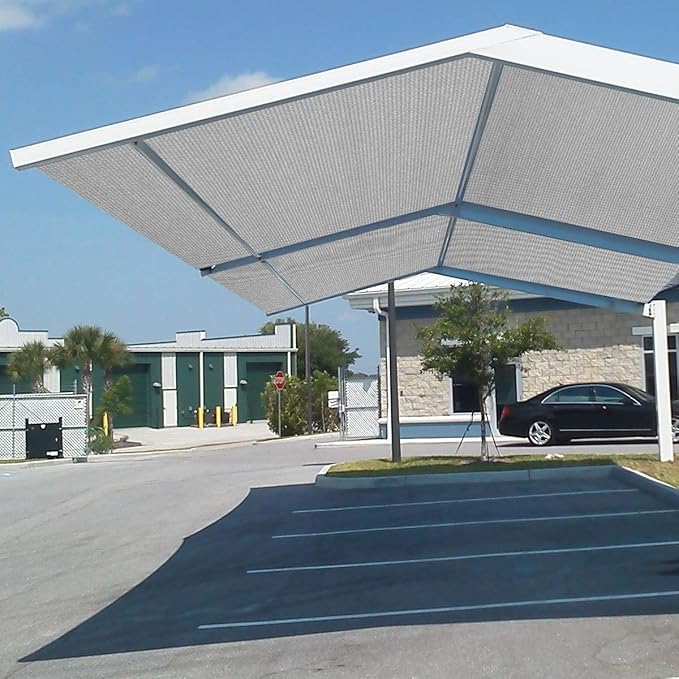 Eden's Decor Straight Flat-Edged Sun Shade Sail Rectangular 9' x 16' Grey UV-Blocking Outdoor Canopy Fabric Cloth Awning for Pergola Patio Garden Backyard Custom Size