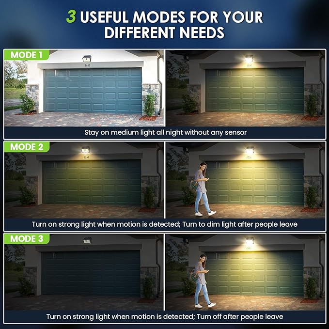 CLAONER Solar Lights Outdoor [𝟏𝟎 𝐏𝐚𝐜𝐤/126 LED], Wireless Motion Sensor Lights, IP65 Waterproof Security Lights 3 Modes, 270° Lighting Angle, Ultra-Bright Wall Lights for Deck Patio Fence Garage