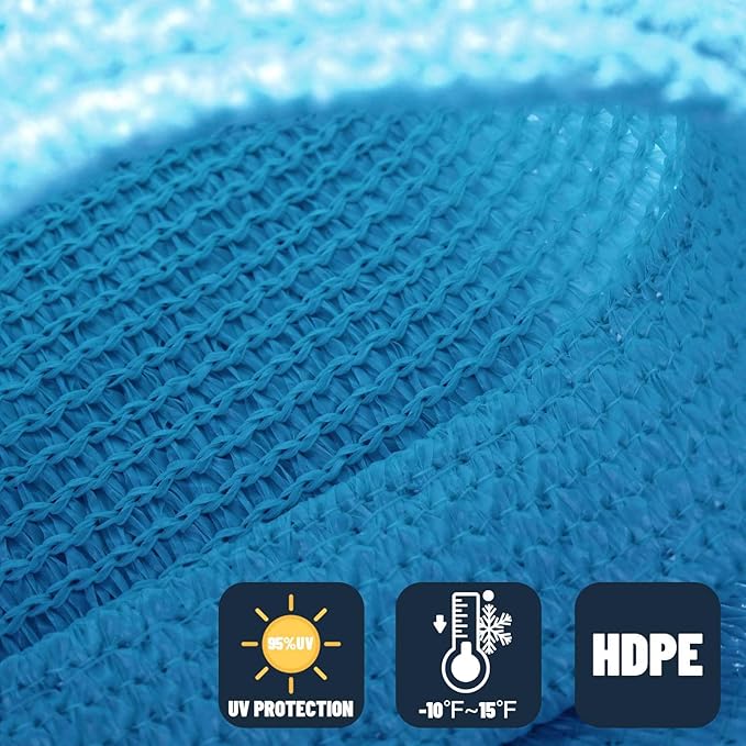 SUNNY GUARD Custom Size 15'x18'x23.4' Triangle Turquoise Blue UV Block Sunshade for Backyard Yard Deck Patio Garden Outdoor Activities and Facility(Customized)