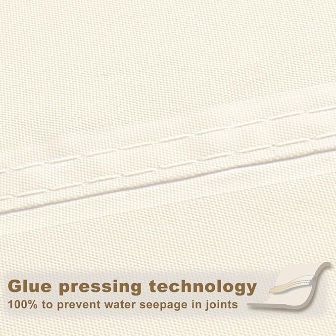SUNNY GUARD Waterproof Sun Shade Sail 5' x 10' Cream Rectangle UV Block Sunshade for Backyard Yard Deck Patio Garden Outdoor Activities and Facility(Customized)