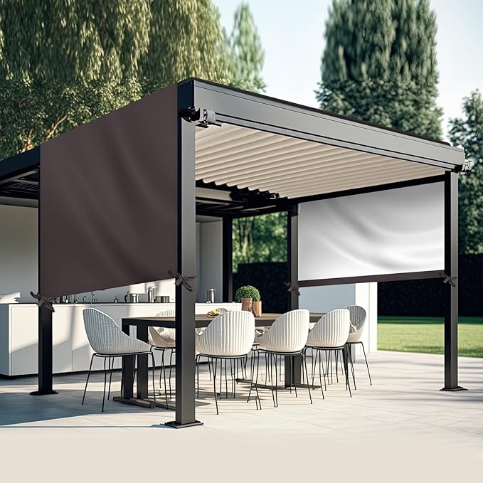Universal Pergola Replacement Canopy Outdoor Canopy Shade Cover Waterproof Shade Top Cover for Outdoor Patio Porch Backyard(10 x 10 ft,Coffee)