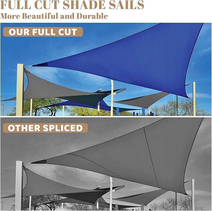 SUNLAX Custom Size 10'x18'x20.6' Sand Sun Shade Sail Right Triangle UV Block Sunshade for Backyard Yard Deck Patio Garden Outdoor Facility (Customized)
