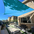 SUNLAX Sun Shade Sail 7' x 13' x 14.8' Turquoise Blue Rectangle Canopy Sail Shade Cover UV Block Permeable Sunshade Outdoor for Patio Backyard Deck Pergola (We Make Custom Size)