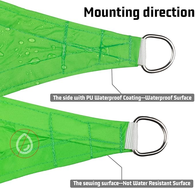 LOVE STORY Right Triangle 10'x18'x20.6' Waterproof Sun Shade Sail Canopy UV Block for Outdoor Patio Backyard Carport,Fruit Green(We Make Custom Size)