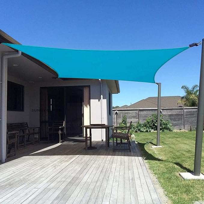 SUNNY GUARD Sun Shade Sail 7' X 13' Rectangle Turquoise Blue UV Block Sunshade for Backyard Yard Deck Patio Garden Outdoor Activities and Facility(We Make Custom Size)