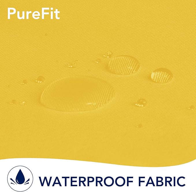 PureFit Outdoor Curtains for Patio Waterproof Weatherproof, UV Resistant Outside Curtains for Gazebo, Front Porch, Pergola, Sun Blocking Privacy Curtain, 52W x 108L inch, 1 Panel, Yellow