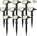 Fabrito 72 LEDs Solar Spot Lights Outdoor Waterproof, 3 Modes Landscape Spotlights, Dusk to Dawn Solar Powered Flood Wall Lights for Outside, Solar Garden Lights for Yard Porch 10 Pack (Cool White)