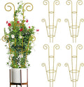 ZOUTOG Trellis for Climbing Plants Indoor 4 Pack 30 Inch,Rustproof Metal Garden Trellis for Potted Plants,Houseplant Support Indoor Outdoor for Ivy Pothos Monstera Hoya Flower Vines(Golden Round)