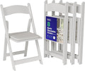 SIMPLEX 8 White Folding Chairs – Resin Stackable Foldable Chairs with Padded Seats – Comfortable White Folding Chairs for Indoor/Outdoor Events – Lightweight Resin Chairs (8 Pack)