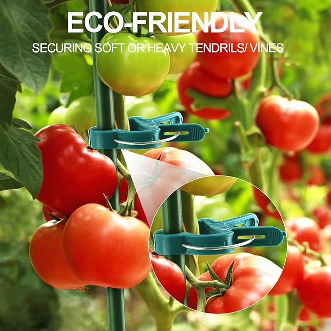 120 Pcs Plant Support Clips,Flower and Vine,Garden Tomato Plant Support Clips for Supporting Stems,Vines Grow Upright Climbing,Tool for Straightening,Tomato Cage,Trellis. 2 Sizes in one Pack