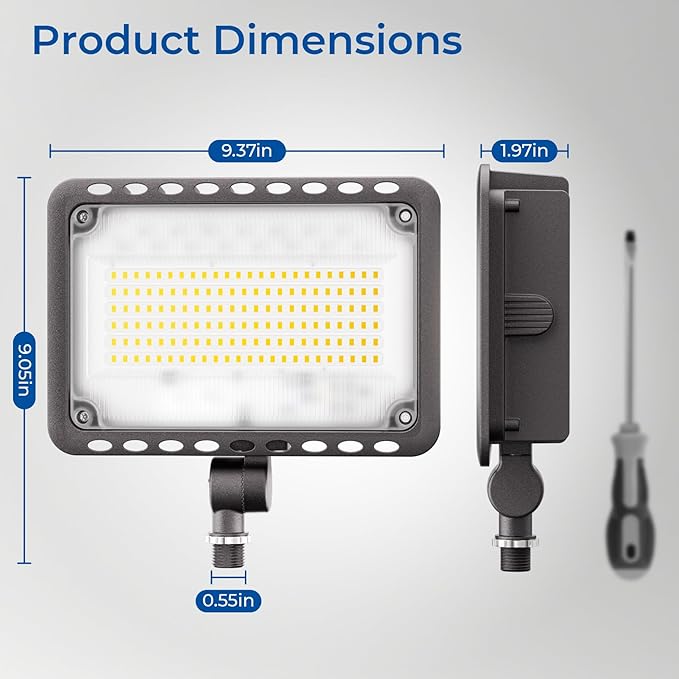 CINOTON 120W LED Flood Lights Outdoor, IP65 Waterproof Exterior Security Wall Lights with 180°Knuckle, 16800LM 120V Outside Aluminum Lighting Fixture for Courtyard Barn Garage 5000K 4 Pack, UL Listed