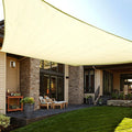 LOVE STORY Custom Size 16'x18' Butter Cream Sun Shade Sail Rectangle UV Block Canopy Patio Sail Sunshades Fabric for Outdoor Garden Carport (We Make Custom Size)
