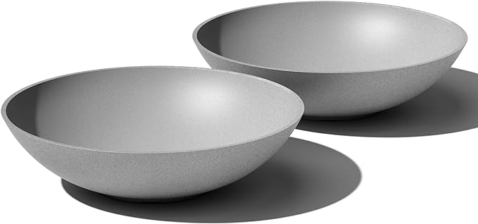 Veradek Mason Series Lane Bowl Planter-Large Round Planter for Indoor or Outdoor Tabletops/Gardens |Made from Plastic & Concrete with Drainage Holes|Modern Décor for Flowers, Succulents, Small Plants