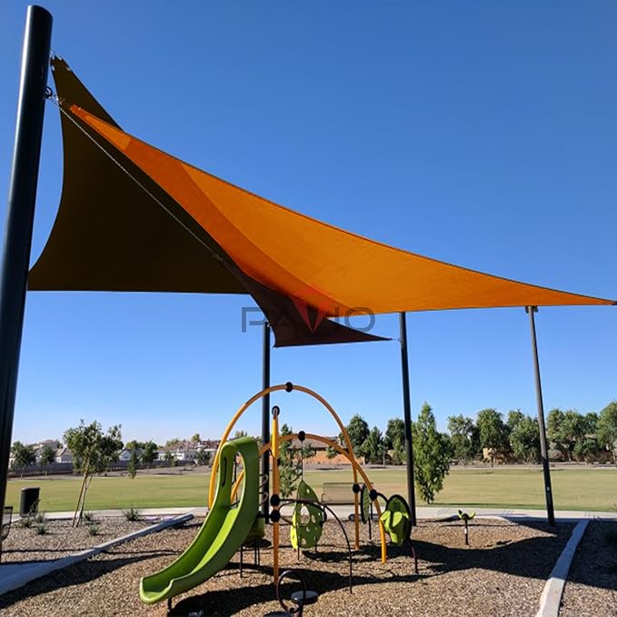 Patio Paradise 23' x 23' x 23' Sun Shade Sail Triangle Canopy Shade Cloth Fabric Sunlight Block Patio Pergola Cover HDPE Deck Awning for Outdoor Backyard Roof Shading, Orange