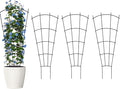 4 Pack 23'' Indoor Plant Trellis for Potted Plants Climbing, Outdoor Metal Garden Trellis Houseplants Flowers Vine Ivy,Fan Shape, Black