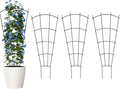 4 Pack 32'' Indoor Plant Trellis for Potted Plants Climbing Outdoor Metal Garden Trellis Houseplants Flowers Vine Ivy,Fan Shape, Black
