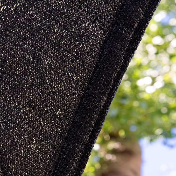 Amgo Custom Size 23' x 23' x 23' Black Triangle Sun Shade Sail UPF50+ AGTAPRT12, Order to Make Canopy Awning, 95% UV Blockage, Water & Air Permeable, Commercial Standard (We Customize)