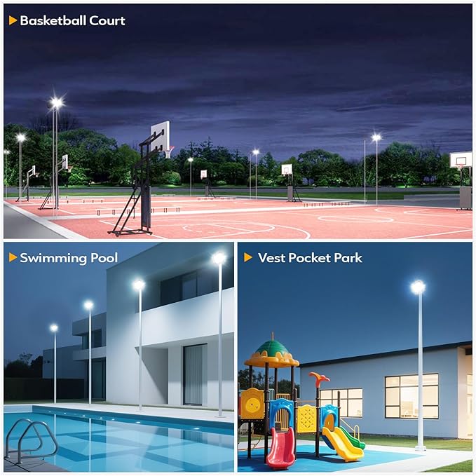4 Pack LED Flood Lights Outdoor, 100W 10000LM Super Bright Floodlight Outside Work Light with 5.9FT Plug, IP65 Waterproof 6000K Outdoor LED Flood Light for Garage, Yard, Lawn, Garden