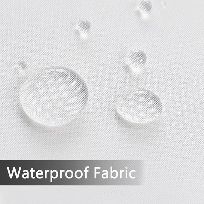 SpaceDresser Waterproof Outdoor Sheer Curtains for Patio - 4 Panels Rod Pocket Indoor Voile Sheer Curtain for Living Room,52W x 96L inch, White