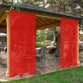 SpaceDresser Waterproof Outdoor Sheer Curtains for Patio - 4 Panels Rod Pocket Indoor Voile Sheer Curtain for Living Room,52W x 120L inch,Red