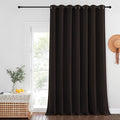 NICETOWN Patio Door Curtain Sound Blocking, Bedroom Privacy Room Divider Curtain, Thermal Insulated Blackout Closet Sliding Door Shade (1 Panel, 100" Wide x 120" Long, Toffee Brown)