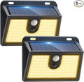 [2 Packs] Solar Motion Sensor Outdoor Lights, Super Bright Solar Lights Outdoor Waterproof, 3 Lighting Modes Security Wall Light for Outside Walking Dog Fence Backyard Deck Garden Door Step Garage