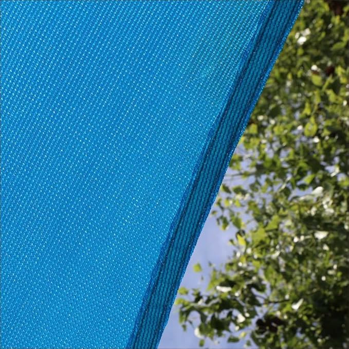 Amgo Custom Size 12' x 13' x 17.7' Blue Right Triangle Sun Shade Sail Order to Make Canopy Awning UPF50+ AGSLT, 95% UV Blockage, Water & Air Permeable, 200GSM Commercial Standard (We Customize)