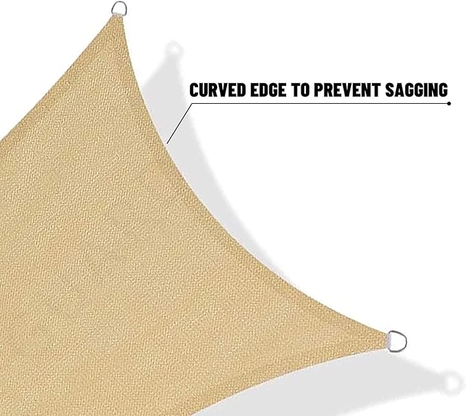 SUNNY GUARD Sun Shade Sail 14'x 14'x 14' Triangle Sand UV Block Sunshade for Backyard Yard Deck Patio Garden Outdoor Activities and Facility(We Make Custom Size)