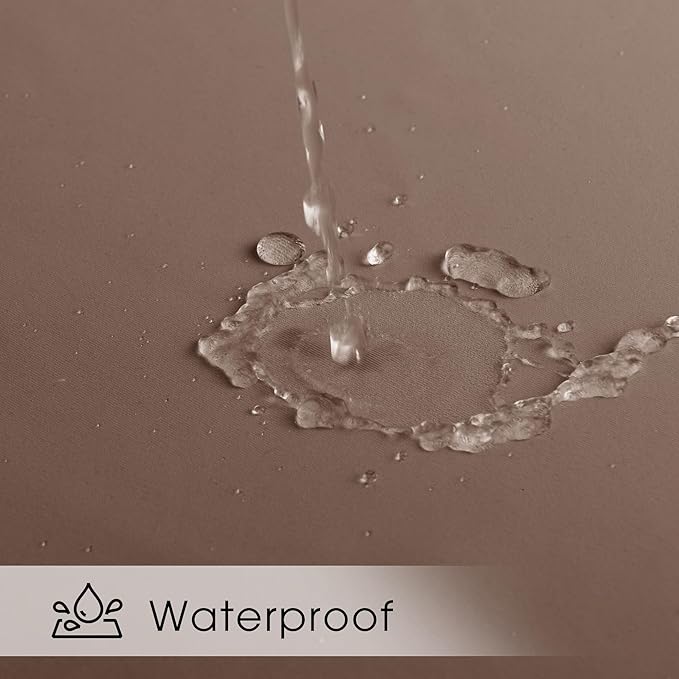 NICETOWN Fade Resistant Outdoor Curtains for Patio, Grade 4 Color Fastness Fade-Proof Waterproof Curtains for Gazebo UV Protection, 2 Panels Thermal Longlasting Blackout Shades, W52 x L84, Tan