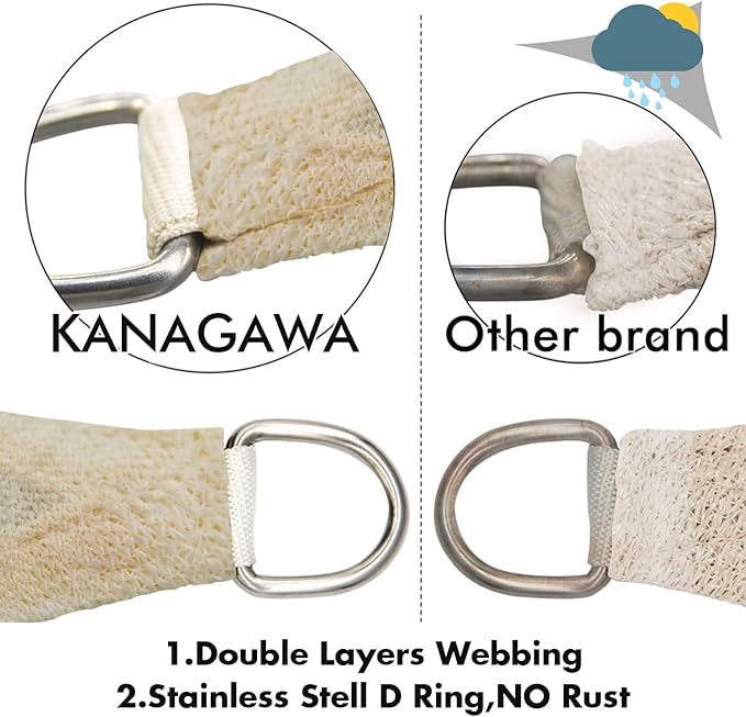 KANAGAWA 10'X16' Cream Custom Size Sun Shade Sail Rectangle UV Block Canopy Cover for Patio Backyard Lawn Garden Outdoor (Customized Available)