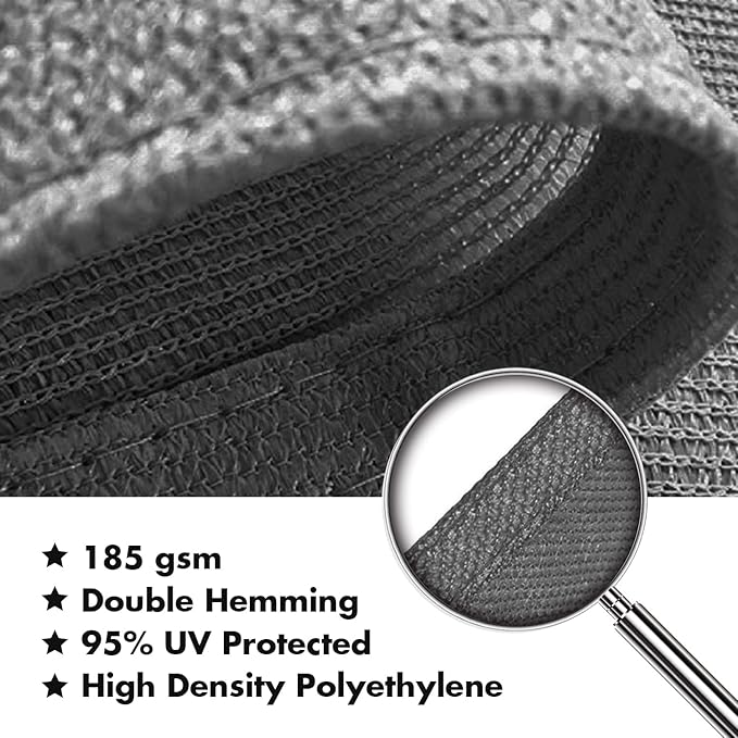 KANAGAWA 7'X10' Dark Gray Custom Size Sun Shade Sail Rectangle UV Block Canopy Cover for Patio Backyard Lawn Garden Outdoor (Customized Available)