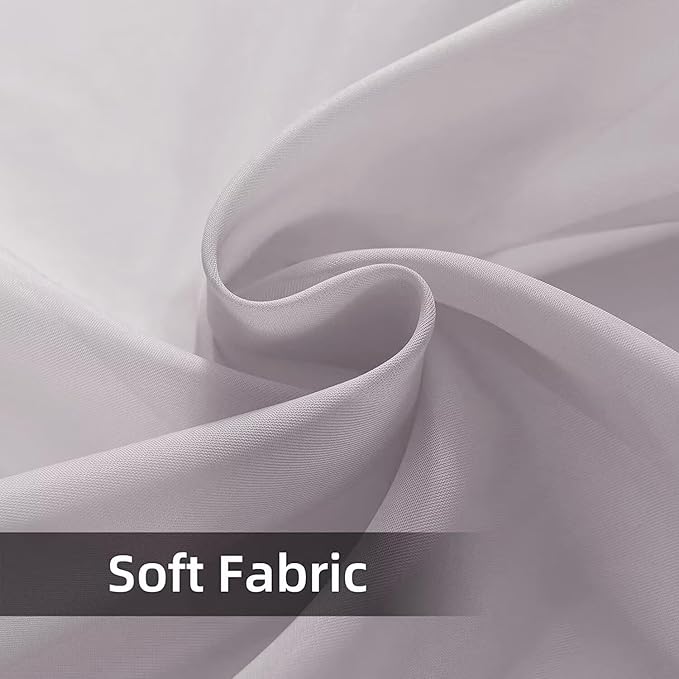 SpaceDresser Waterproof Outdoor Sheer Curtains for Patio - 2 Panels Rod Pocket Indoor Voile Sheer Curtain for Living Room,52W x 84L inch, Silver Grey