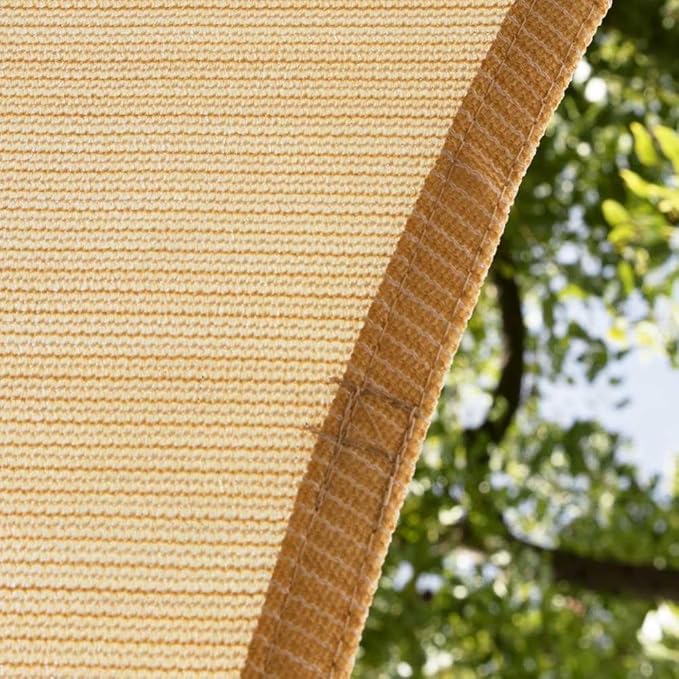 Amgo Custom Size 6' x 10' x 11.7' Beige Right Triangle Sun Shade Sail UPF50+ AGTAPRT12, Order to Make Canopy Awning, 95% UV Blockage, Water & Air Permeable, Commercial Standard (We Customize)