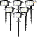 Solar Spot Lights Outdoor with 60 LED & Auto On/Off, 6 Pack Solar Lights Outdoor Waterproof IP68 with 3 Lighting Modes, 2-in-1 Solars Landscape Light for Outside, Garden, Yard(Cool White)