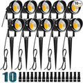ZUCKEO 10W Low Voltage Landscape Lights LED Landscape Lighting with Connectors 12V Waterproof Outdoor Landscape Spotlights Floor Yard Lawn Best Garden Lights 1000LM Warm White (10Pack with Connector)