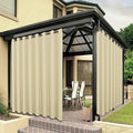 BONZER Waterproof Outdoor Curtains for Patio Porch Pergola Cabana Thick Privacy Wide Grommet Indoor Curtains for Bedroom Living Room, 1 Panel, 110W x 95L inch, Cream
