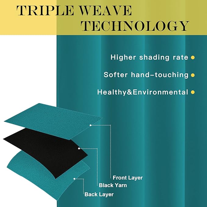 NICETOWN Extra Wide Blackout Sliding Door Curtain - Insulated Noise Reduction Drapes, Privacy Vertical Blind for Living Room & Bedroom (Peacock Teal, W100 x L95, 1 Panel)